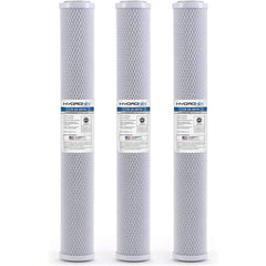 Hydronix HX-CB-25-2010/3 three-pack filter front view enhances taste with coconut carbon.