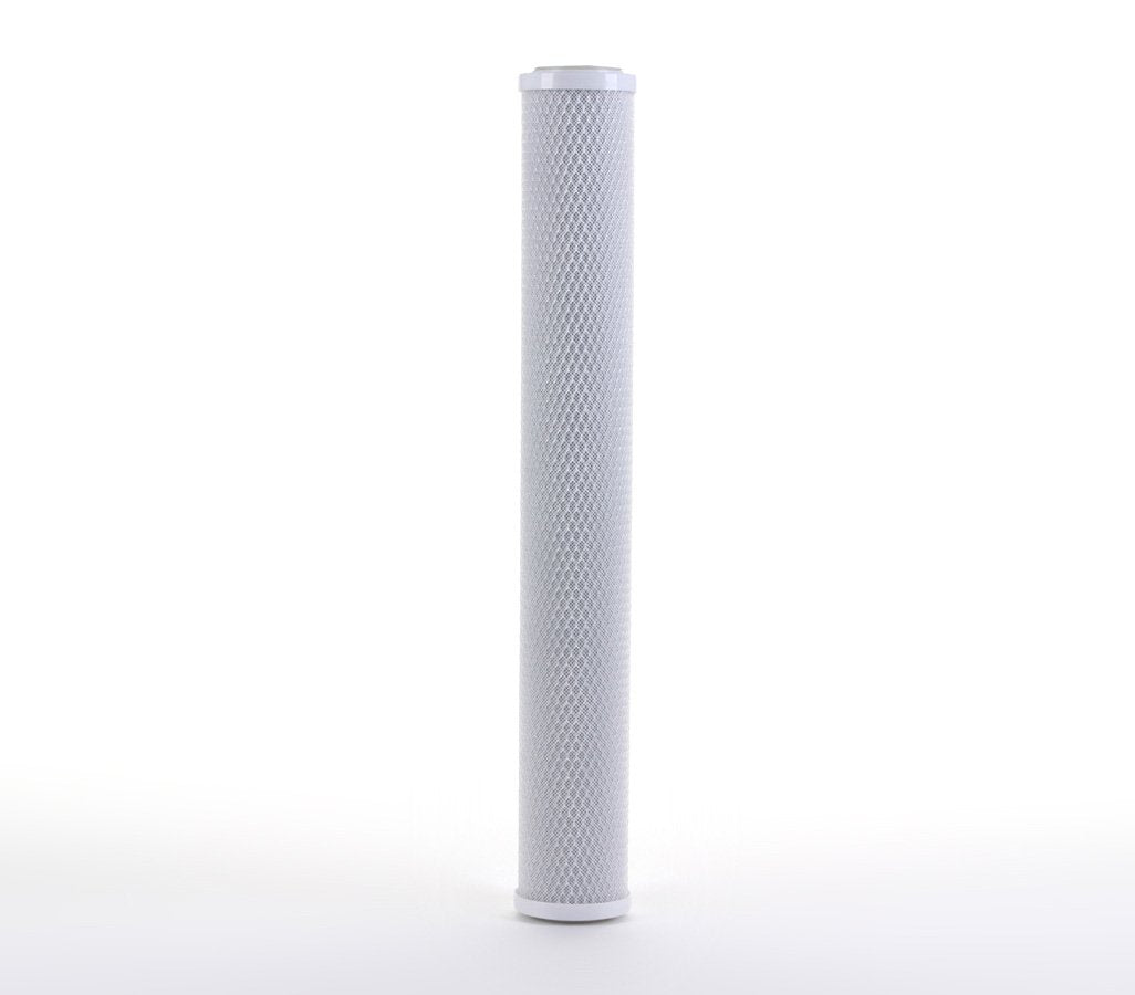 Hydronix HX-CB-25-2010/3 filter cartridge side angle highlights 2.5 x 20 inch size.