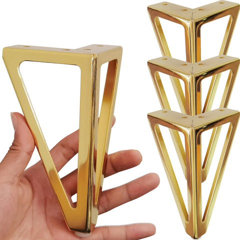Hyever 6 inch gold furniture legs elevate and stabilize furniture with a modern finish.