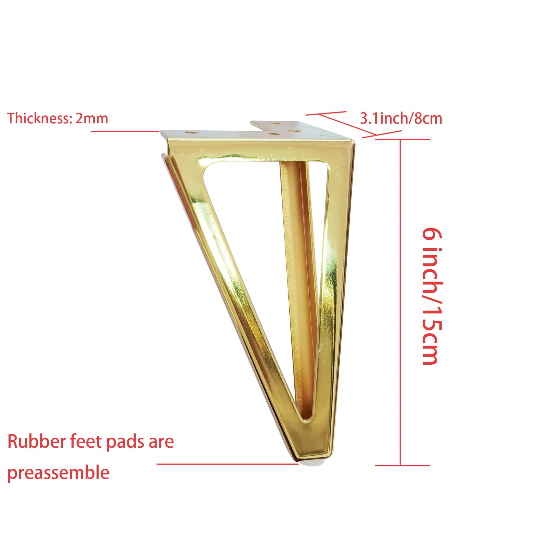 Hyever 6inch leg with rubber bottom protects floors and minimizes movement.
