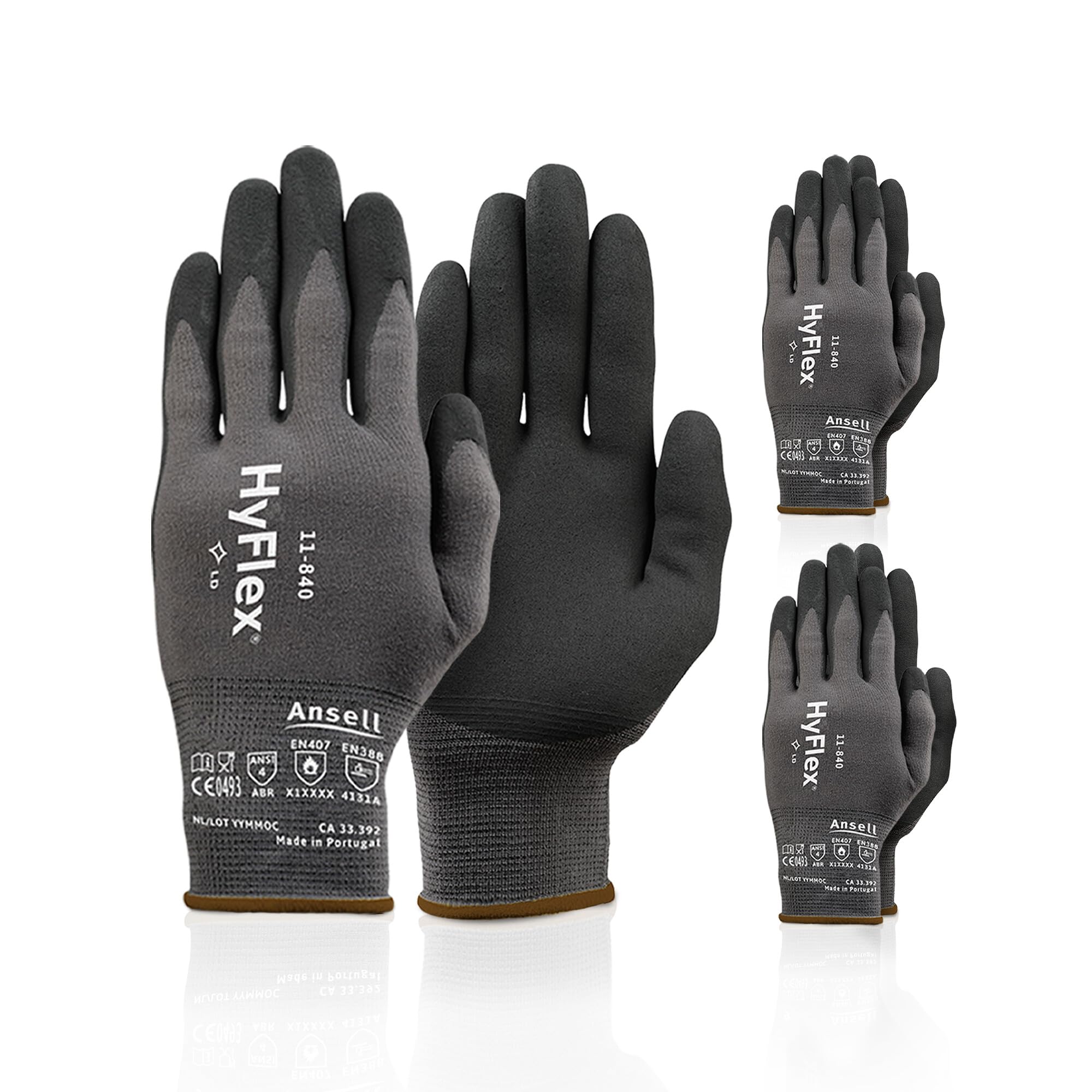 HyFlex 11-840 gloves with foam nitrile coating for superior grip in automotive tasks