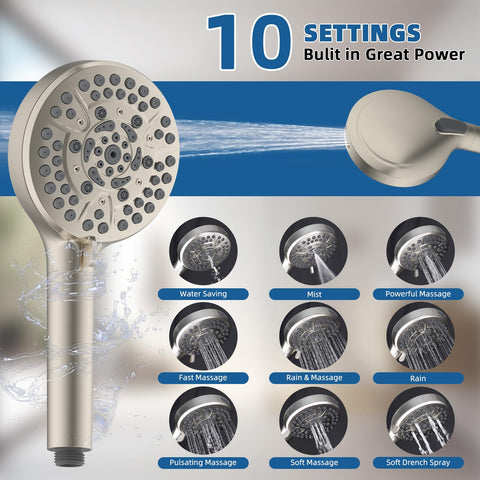 Hygie Rinse 10-spray handheld head with adjustable pressure for versatile cleaning