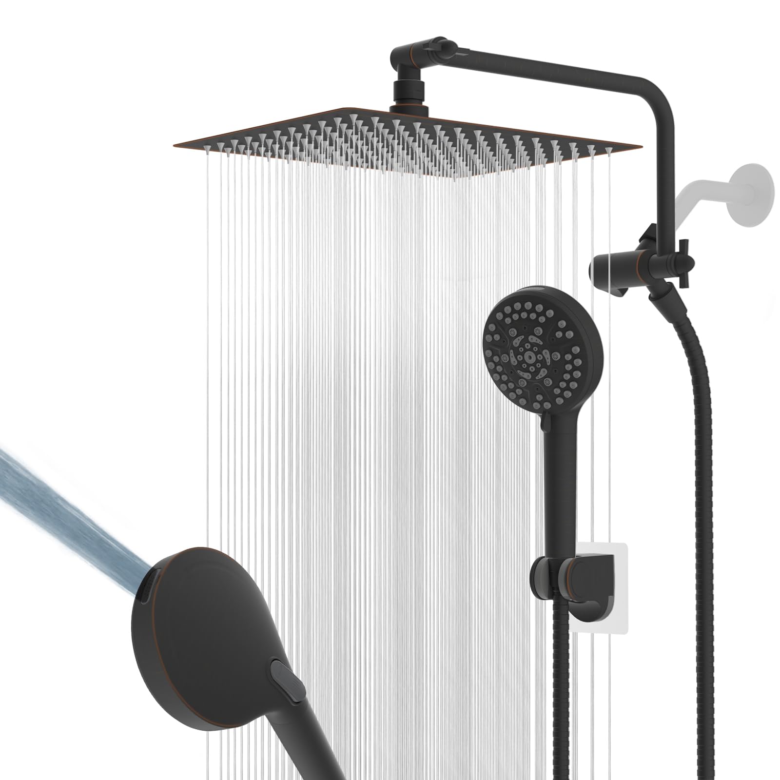 Hygie Rinse 12-inch rainfall shower head rust-resistant for durable spa-like showers