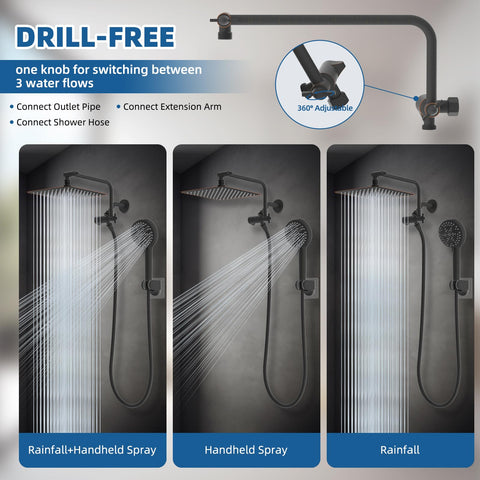 Hygie Rinse 12-inch square rainfall head with 196 nozzles for gentle rainfall