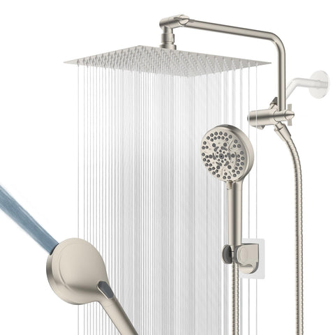Hygie Rinse 12-inch rainfall head, rust-resistant stainless steel for lasting use