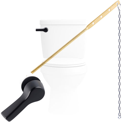 Hygie Rinse black front-mount toilet handle lever with universal compatibility