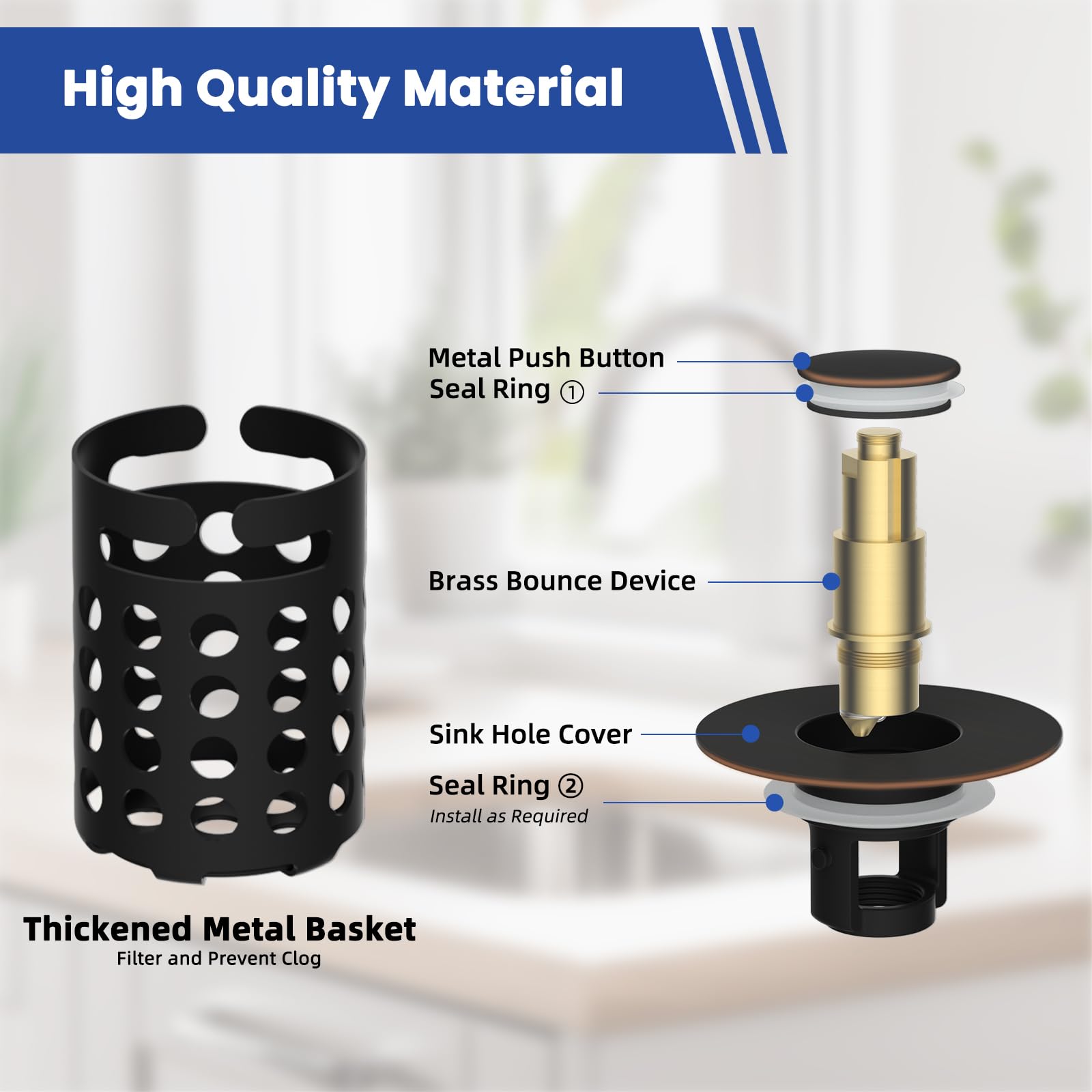 Hygie Rinse brass bullet core stopper for durable, long-lasting use.