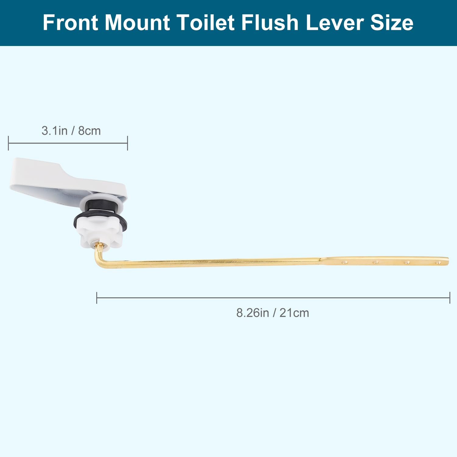 Hygie Rinse brass-front lever with rust-free finish for long-lasting use