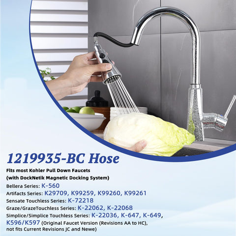 Hygie Rinse brass connector hose replacement for Kohler models