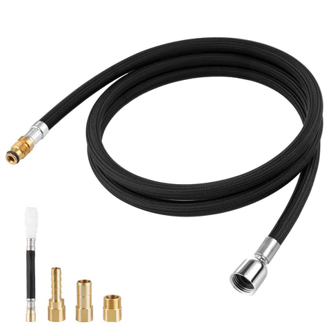 Hygie Rinse hose with chrome finish for Kohler pull-down faucets