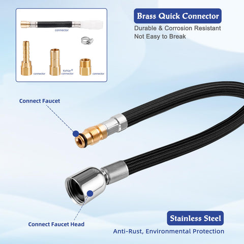 Chrome finish hose upgrade for increased durability and reliability