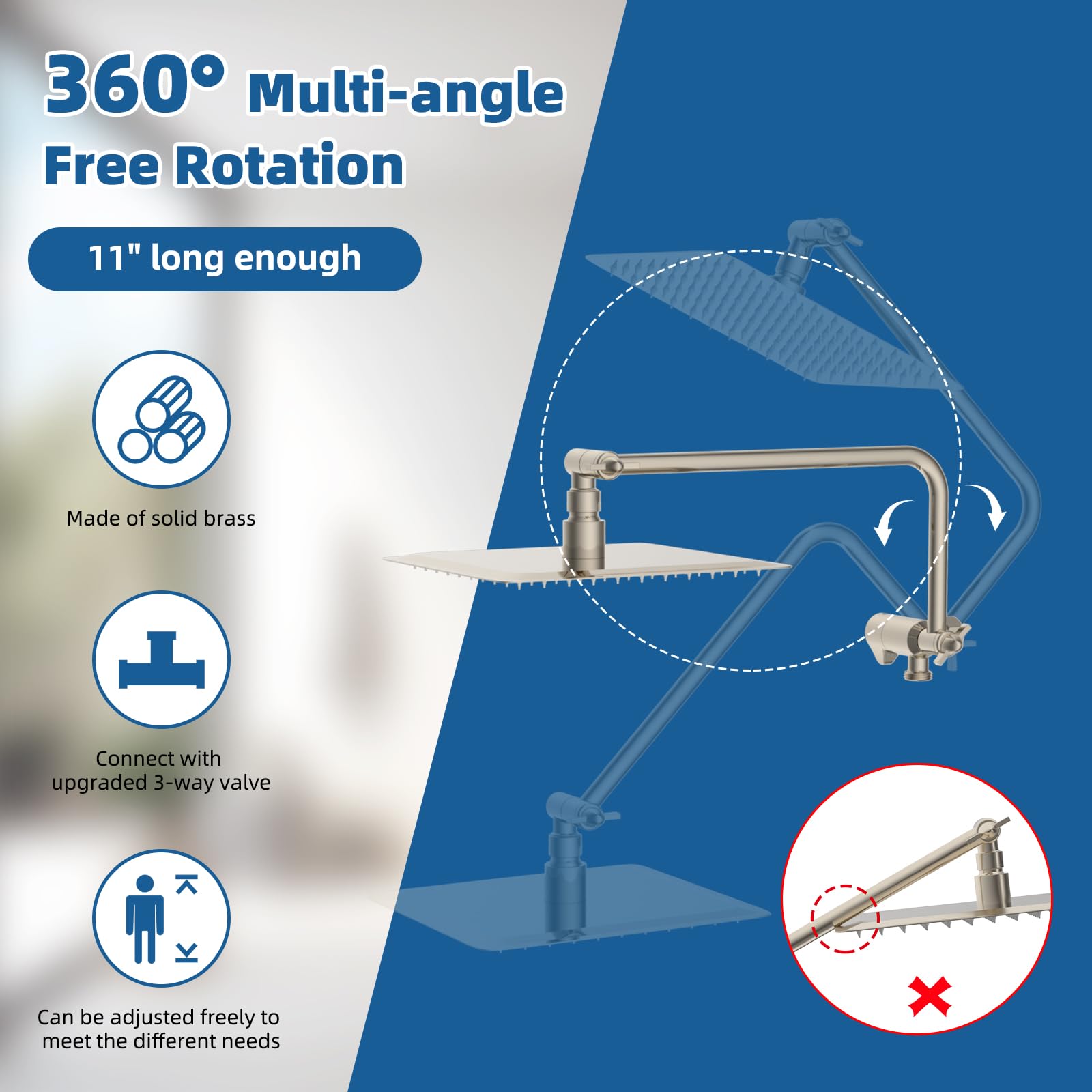 Hygie Rinse shower head holder keeps heads secure during bathing