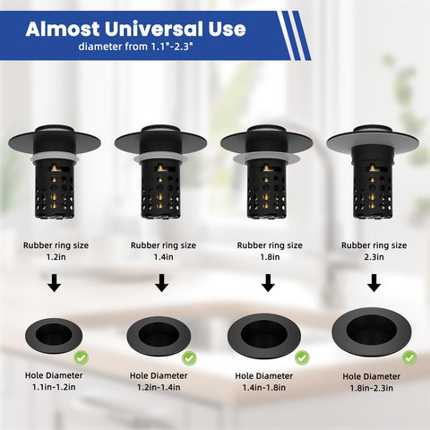 Hygie Rinse silicone ring blocks odors while promoting fast drainage.