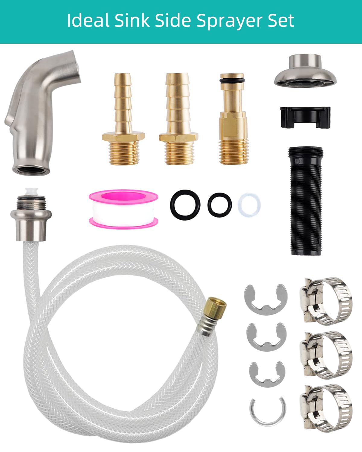 Hygie Rinse spray hose in brushed nickel enables flexible reach