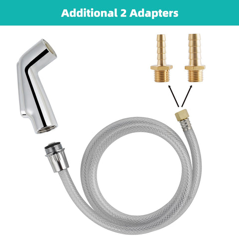 Hygie Rinse 1/4 inch barb and 3/8 inch barb adapters expand installation options.