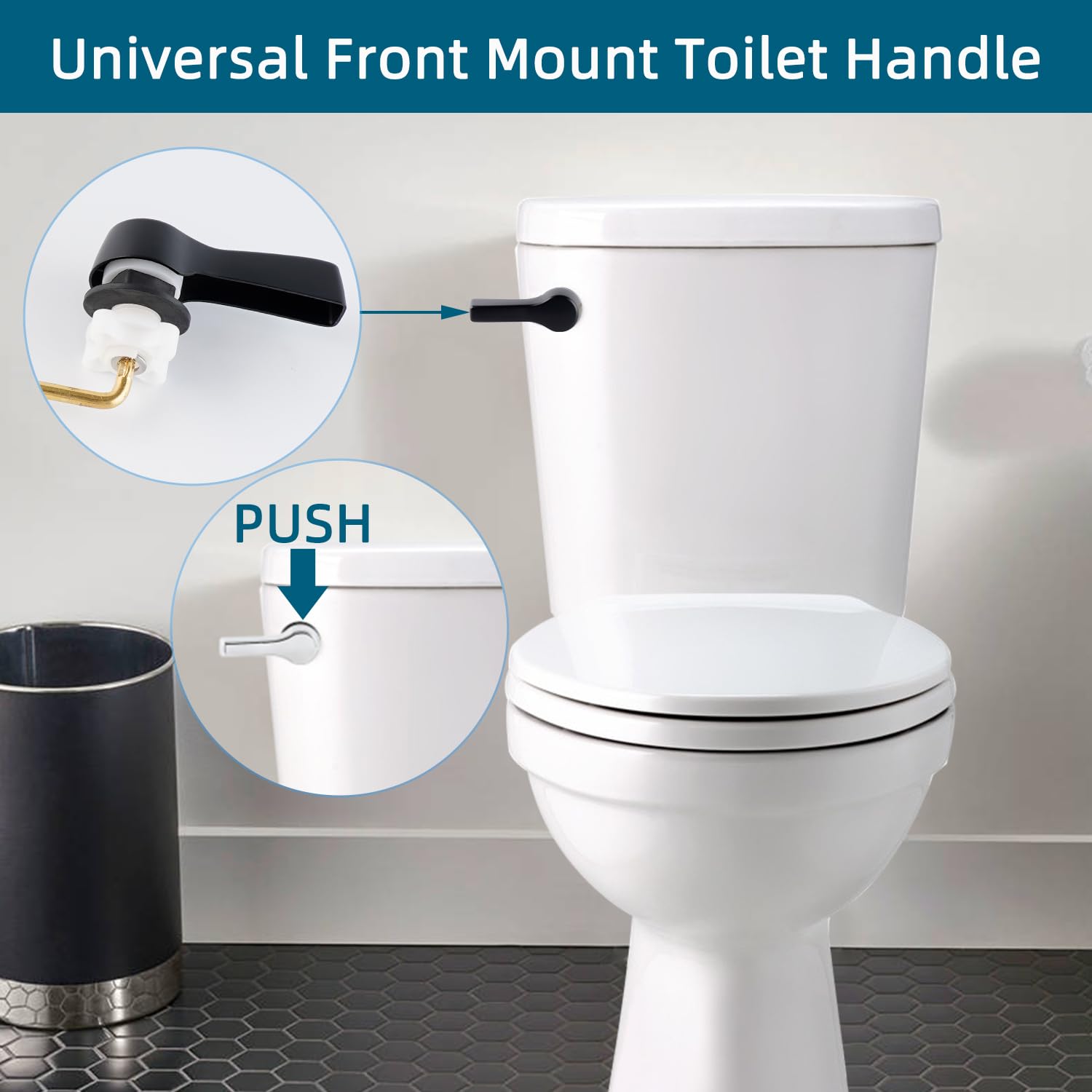 Toilet repair kit with handle and flapper chain from Hygie Rinse