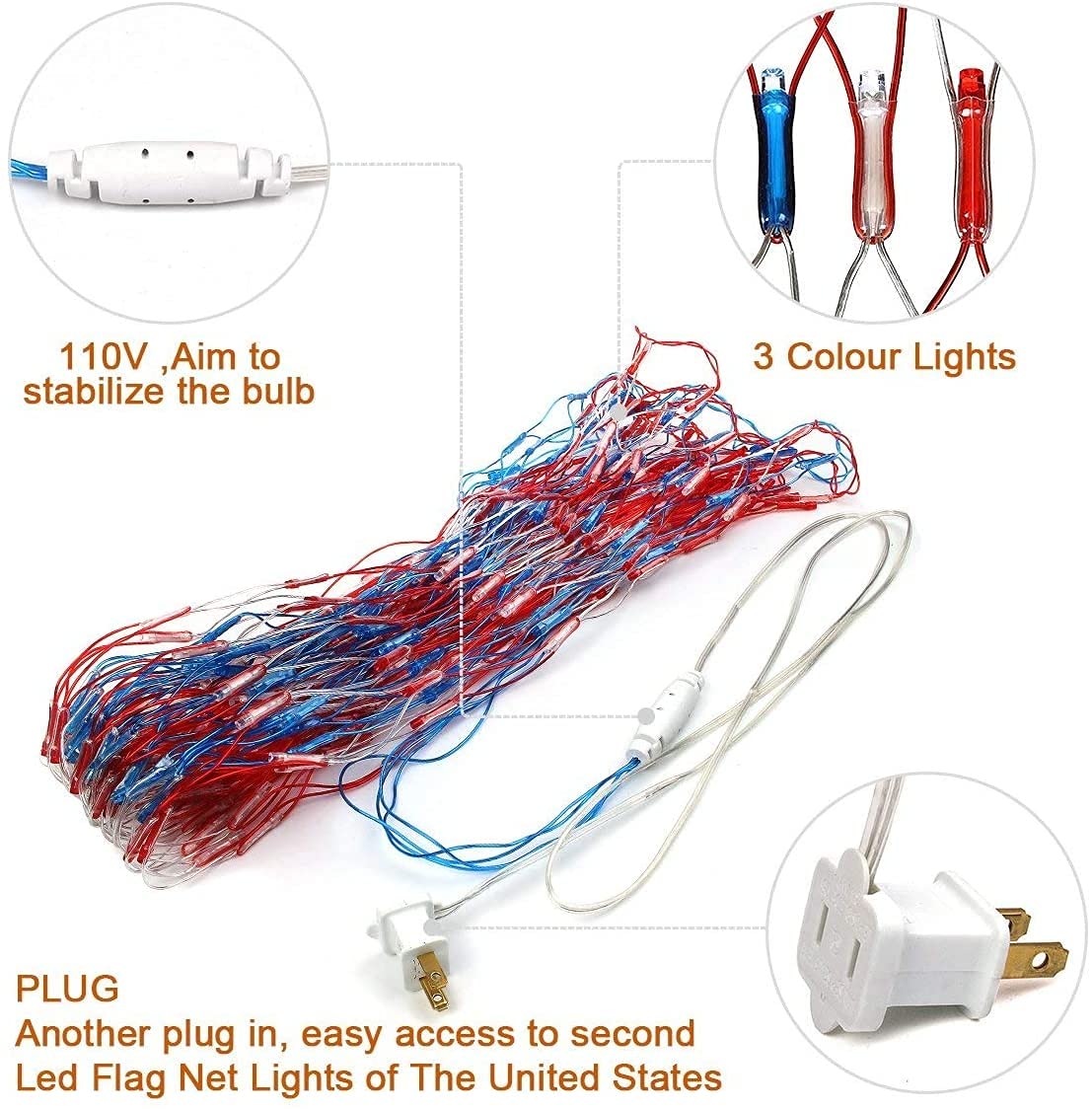 HYH 110V US plug flag lights provide safe, cool operation