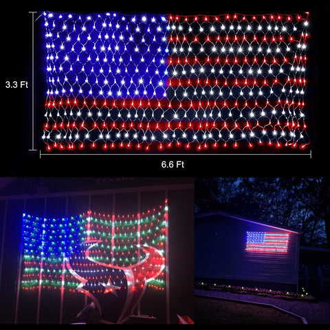 HYH flag light large size creates brilliant patriotic glow for yard