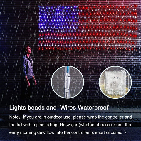 HYH bright LEDs glow red, blue and white for celebrations