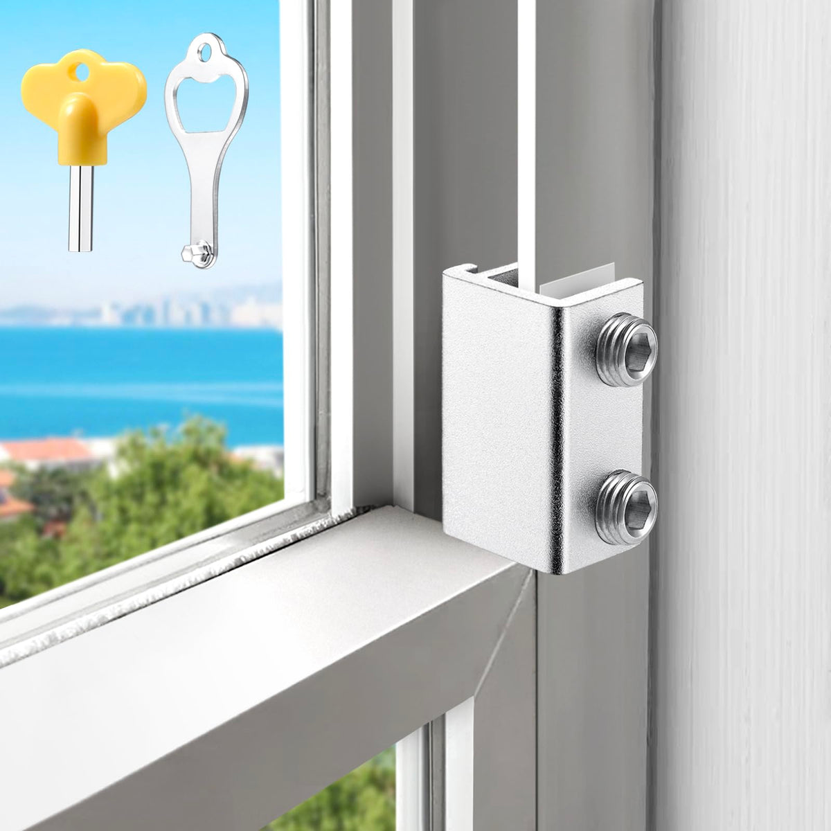 HYIEOU sliding window locks package shows twelve sets for reference.