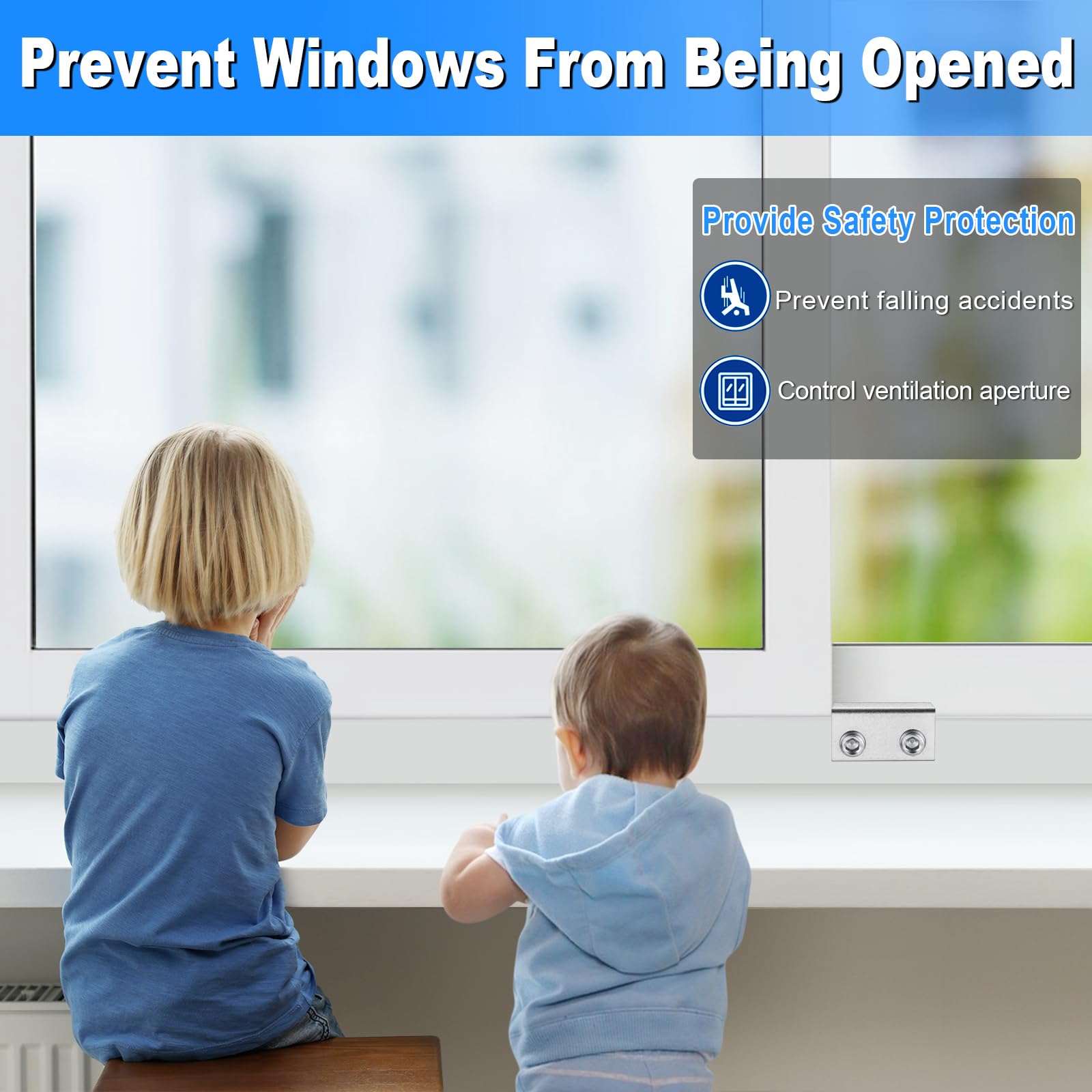 HYIEOU window lock installed on track demonstrates secure opening control.