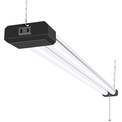 Hykolity 1-pack 4ft linkable LED shop light in package view showing brightness