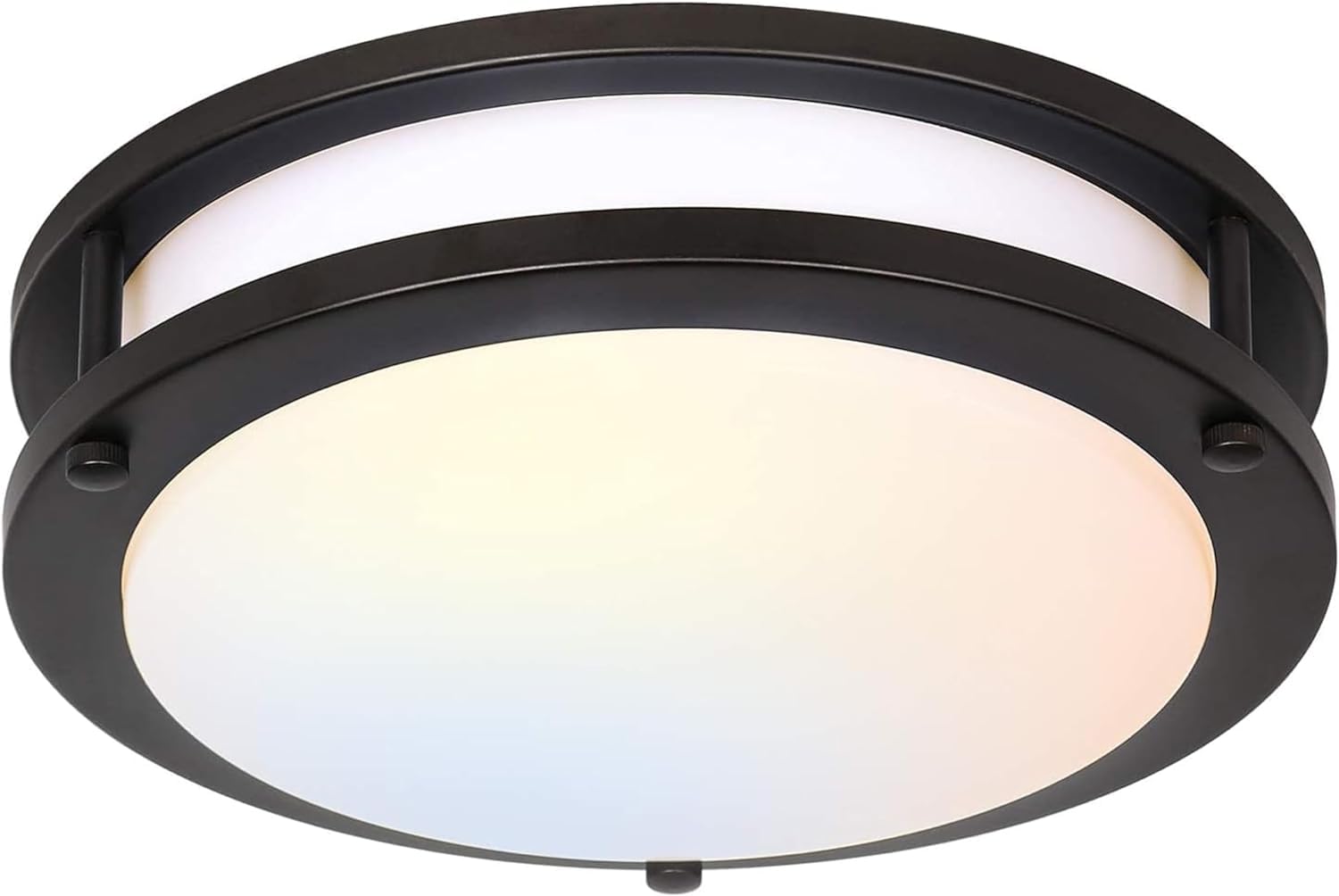 Hykolity 10-inch flush mount diffuser close-up for shadow-free illumination