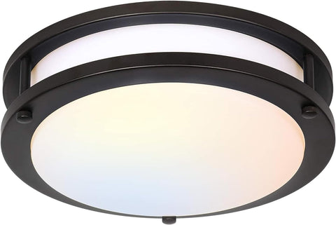 Hykolity 10-inch flush mount diffuser close-up for shadow-free illumination