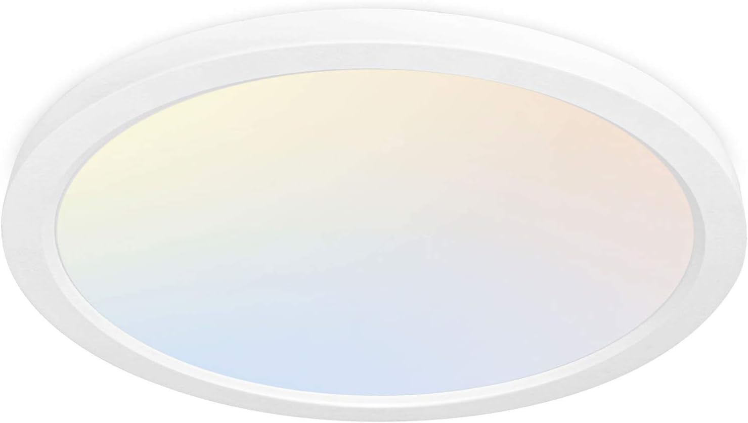 hykolity 12-inch selectable CCT round flat panel light front view for versatile spaces