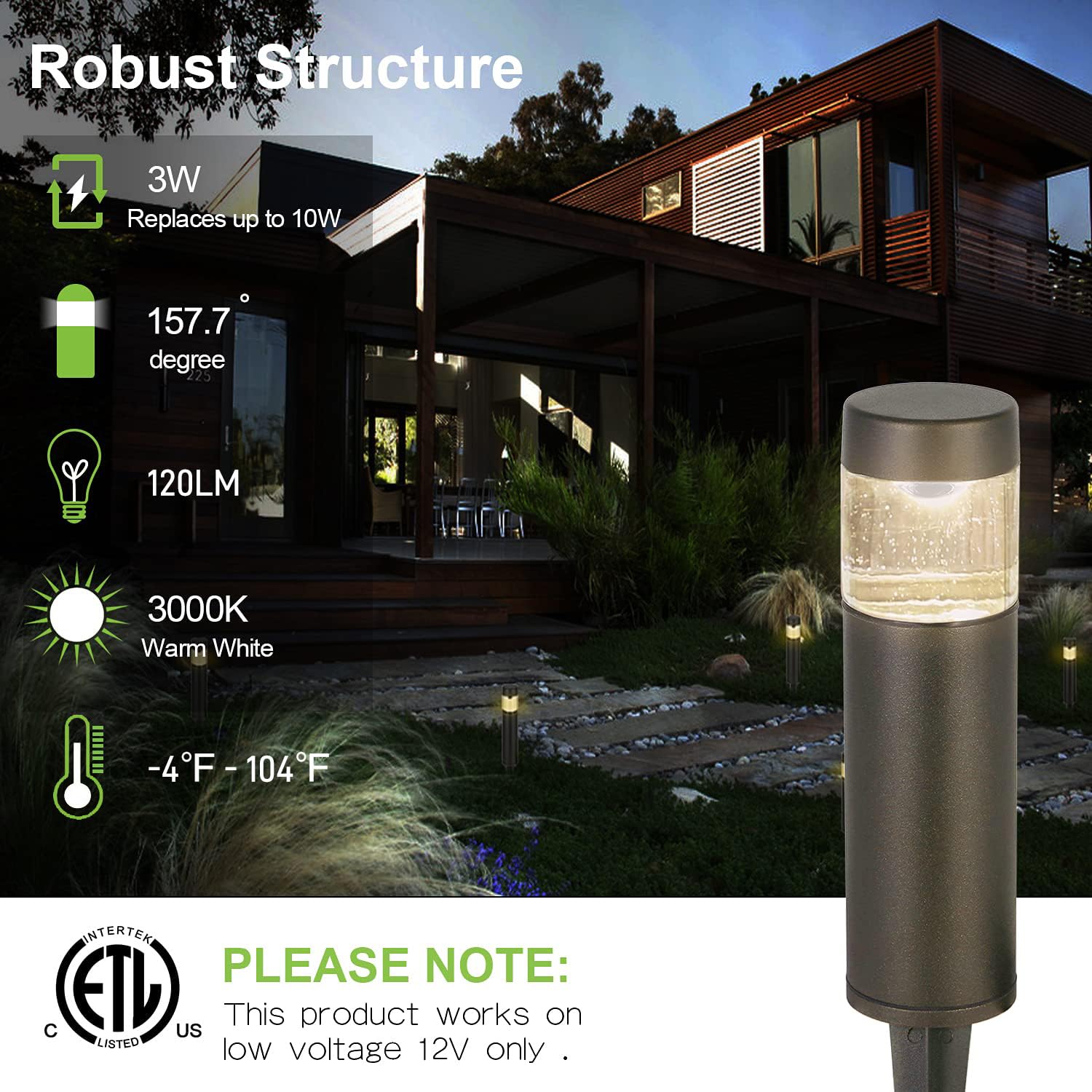 Hykolity 12V wired outdoor walkway light designed for durable landscape lighting