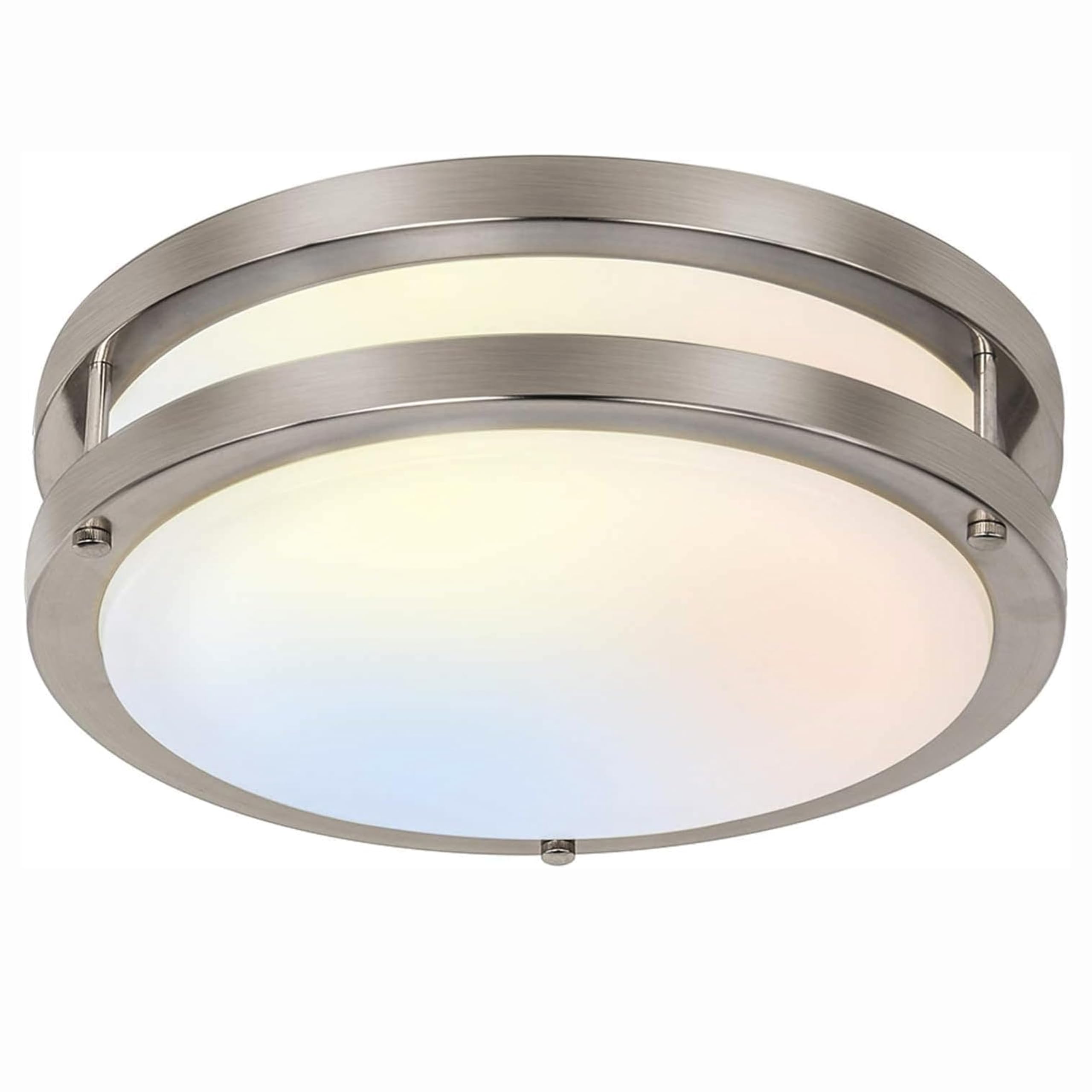 Hykolity 13-inch flush mount with diffuser delivers shadow-free illumination for hallways.