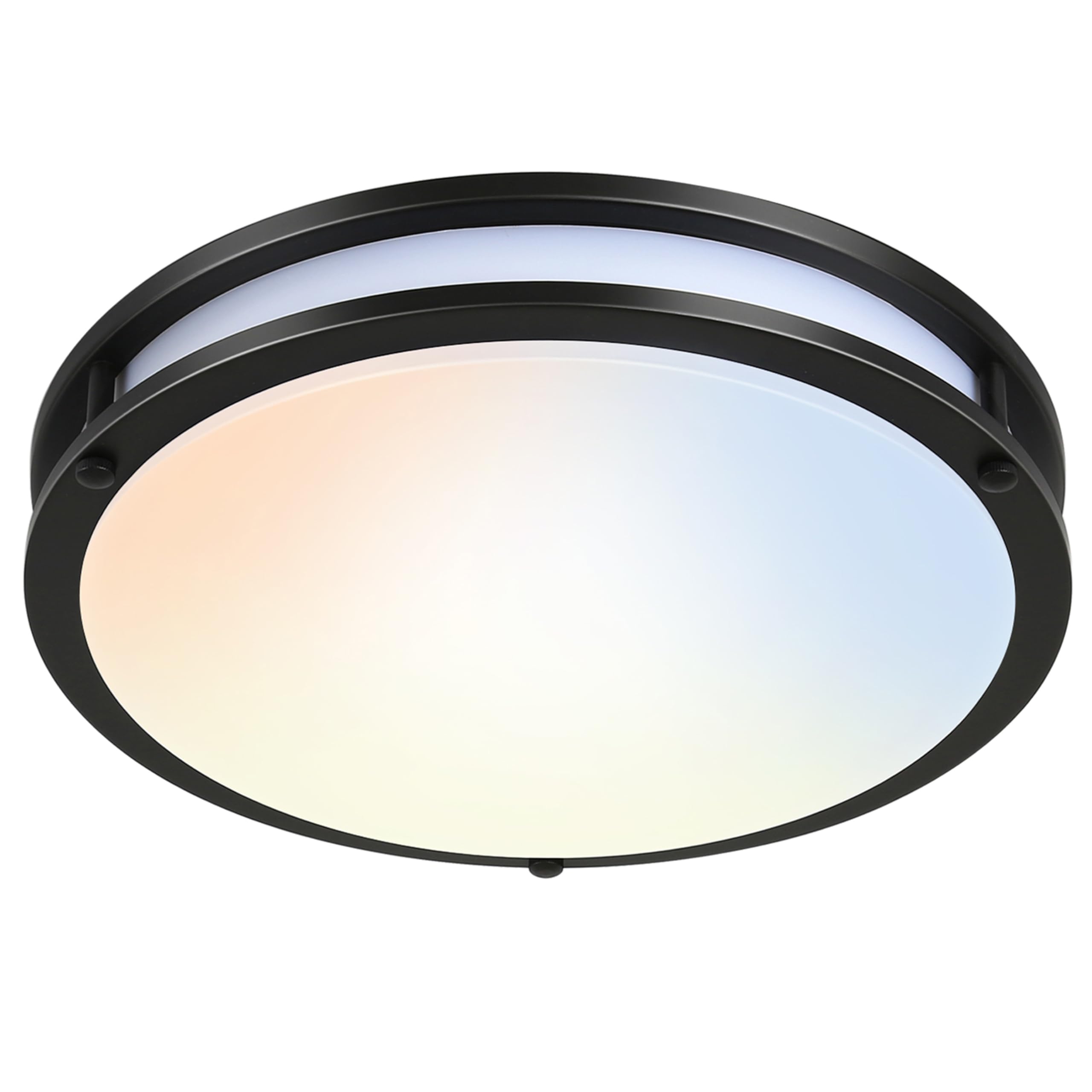 hykolity 16-inch LED flush mount with oil rubbed bronze provides even ambient lighting.