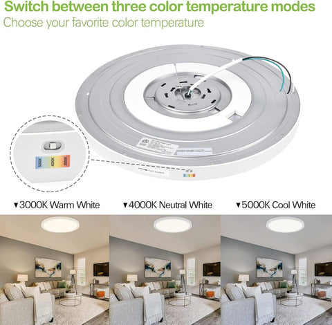 hykolity 18in round panel light 3200lm output brightens spaces evenly