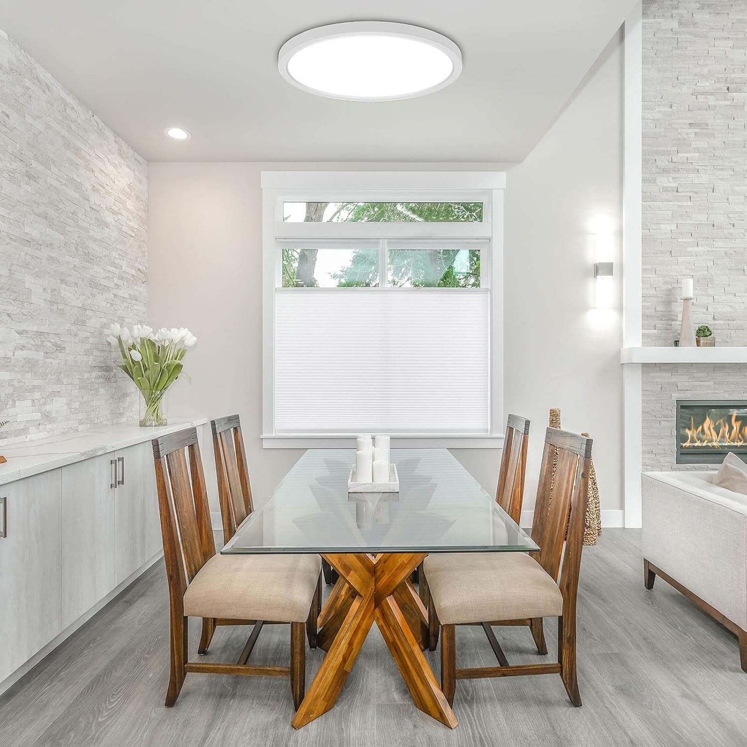 hykolity 18in round panel light color temperature switch illustrates 3000K–5000K options