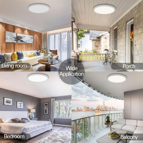 hykolity 18in round panel light damp location rating for bathroom or laundry