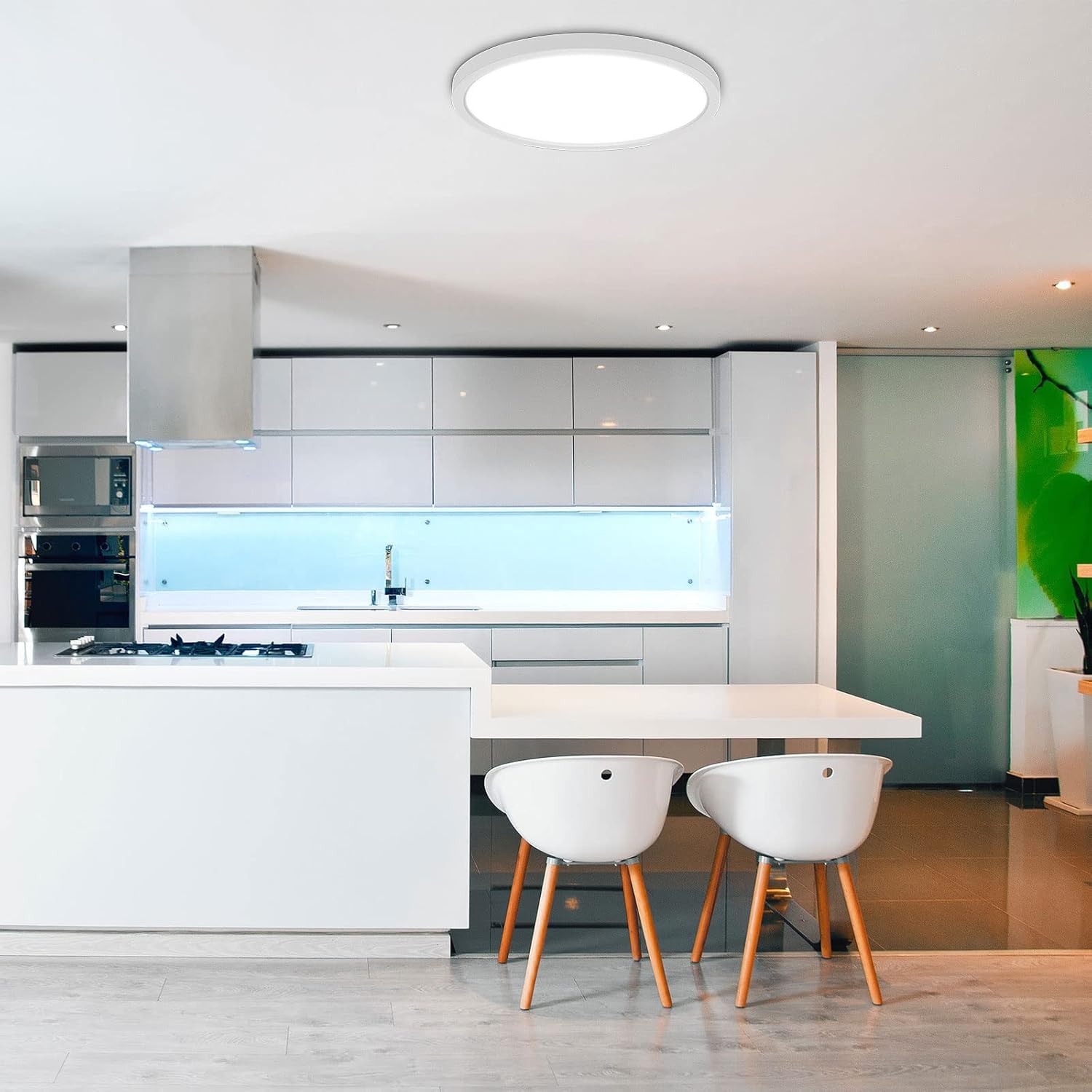 hykolity 18in round panel light dimmable control demonstrates smooth brightness