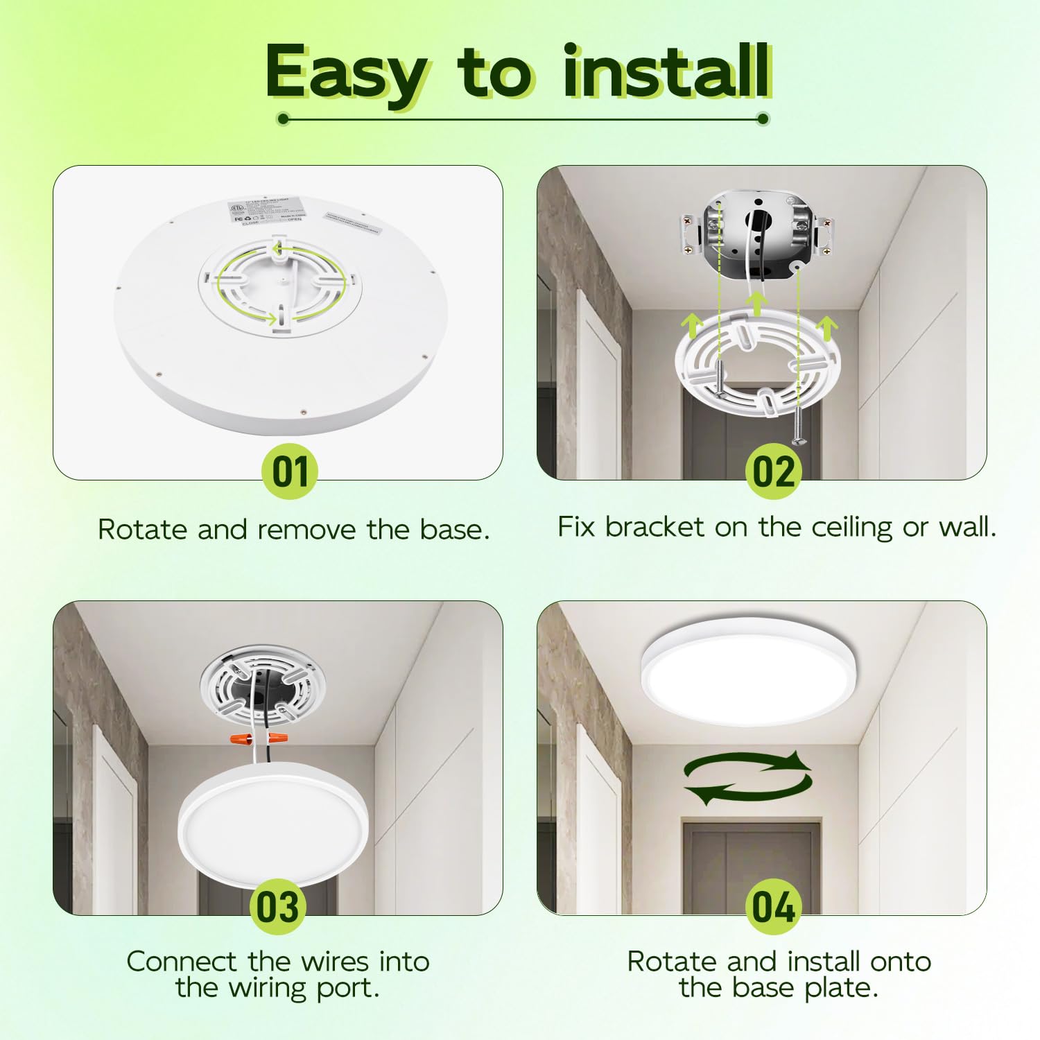 Hykolity 18W 1800lm round panel for kitchen and bedroom lighting