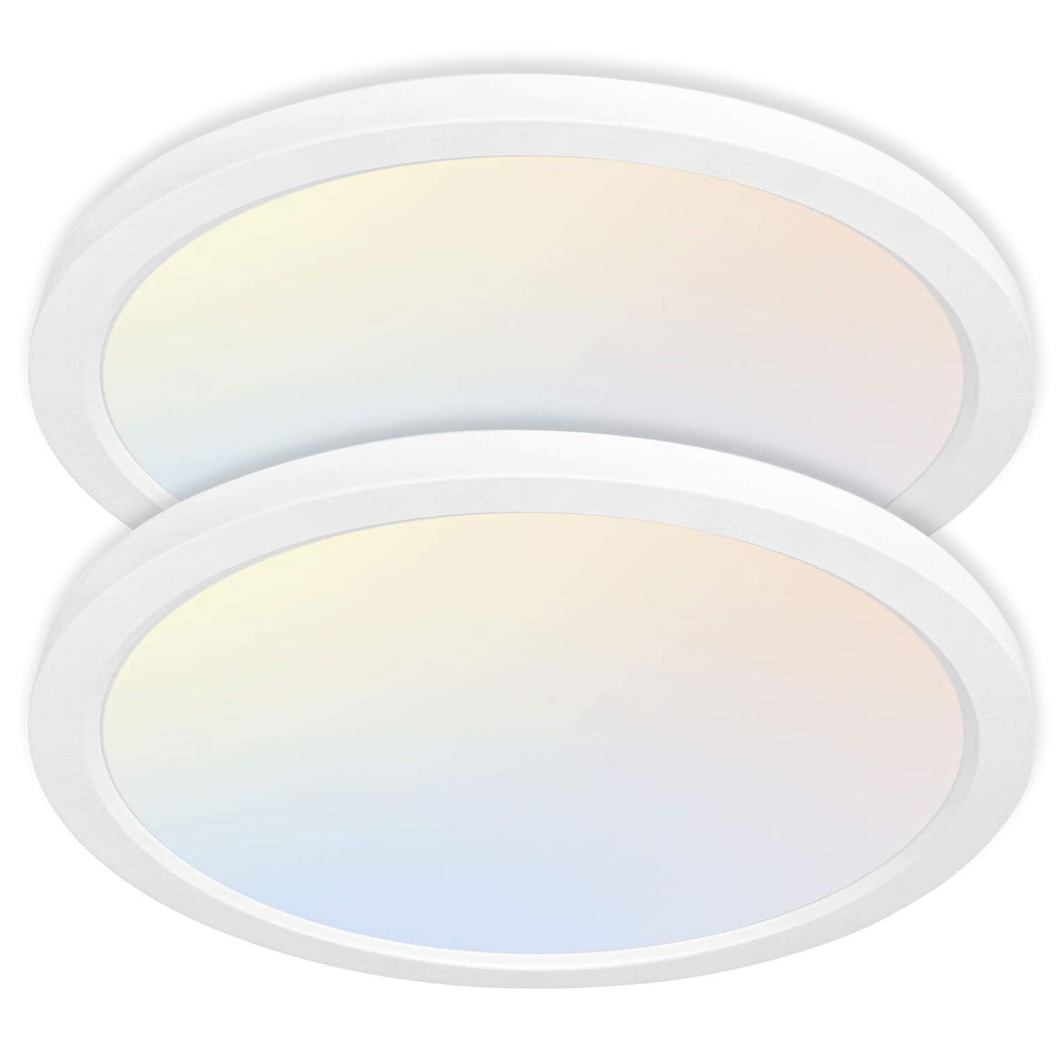hykolity 2-pack 12-inch panel lights with adjustable color temperature on the front view.