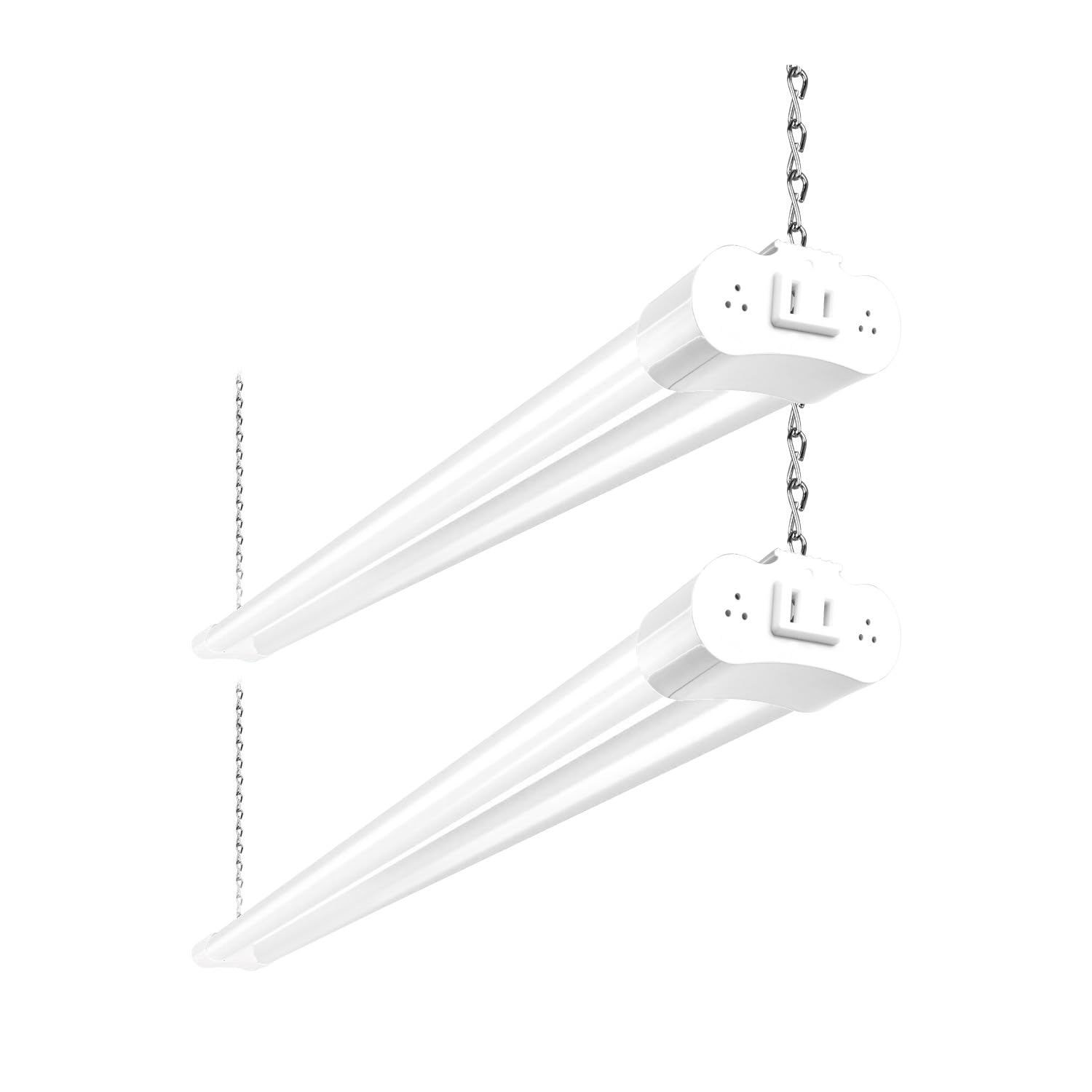 Hykolity 2-pack 4ft linkable LED shop lights illuminate garage workspaces efficiently.