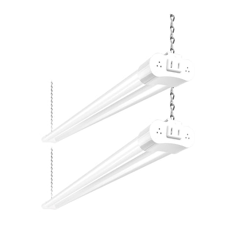 Hykolity 2-pack 4ft linkable LED shop lights illuminate garage workspaces efficiently.