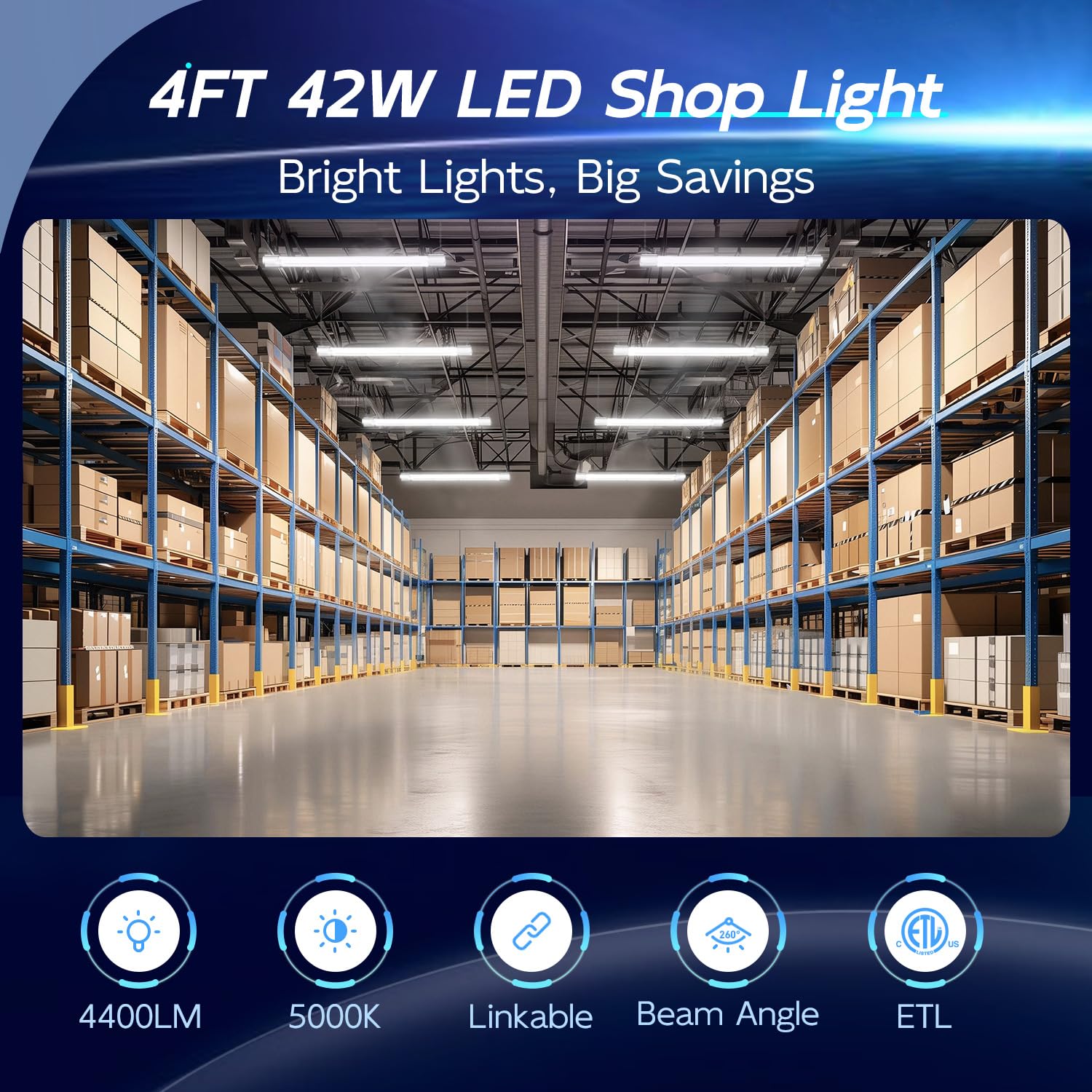 Hykolity 2Pack 4FT LED shop light hanging installation demonstrates easy setup.