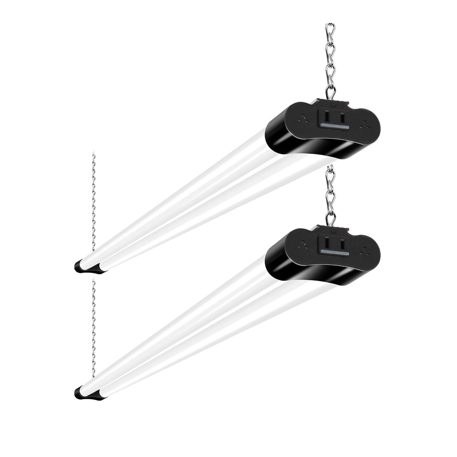 Hykolity 2-pack 4ft linkable LED shop light provides bright daylight for garages.