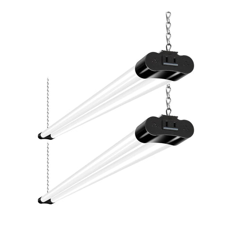 Hykolity 2-pack 4ft linkable LED shop light provides bright daylight for garages.