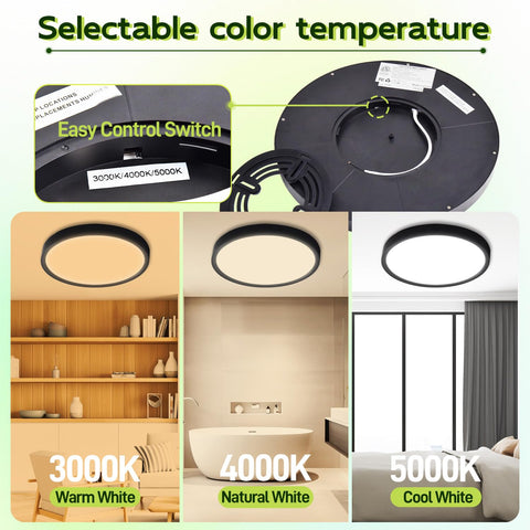 Hykolity 2-pack edge-lit ceiling lights with install-friendly design