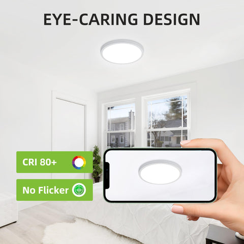 hykolity panel light demonstrating damp-location suitability in bathroom or laundry.