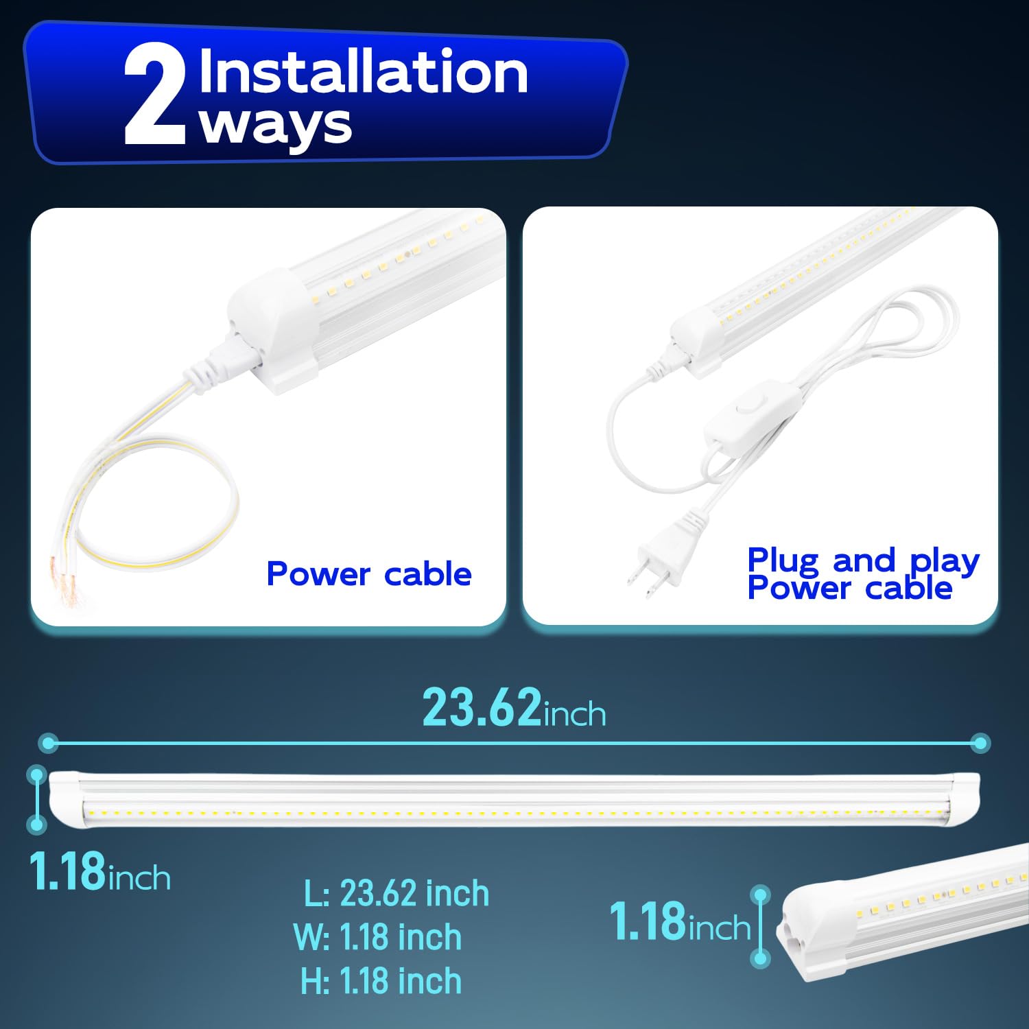 hykolity 30W LED shop light, 270-degree beam, reduces dark corners.