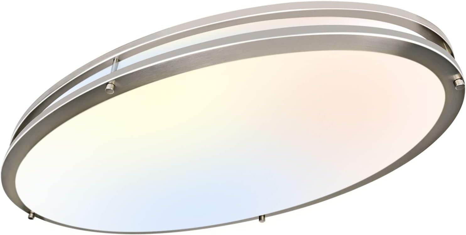 hykolity 32-inch oval LED ceiling light, dimmable for versatile rooms and mood lighting.