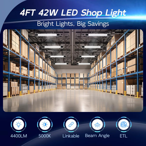 Hykolity shop light with 59-inch plug-in cord for easy installation
