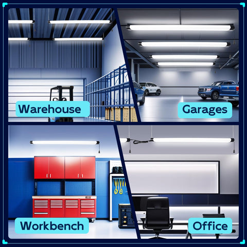 Hykolity 4ft LED shop light ETL certified for reliable shop illumination