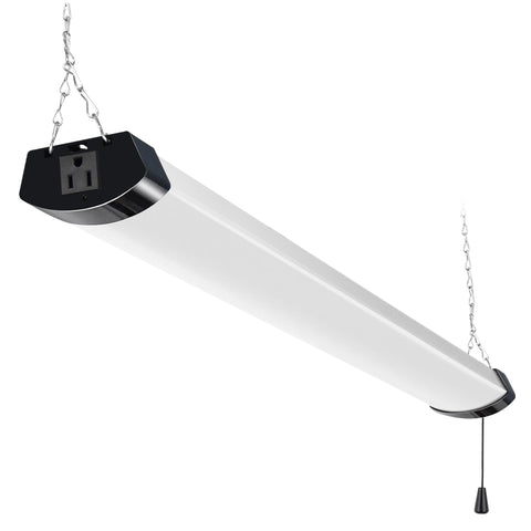 Hykolity 4ft LED shop light front view with 5000K daylight brightness for garages